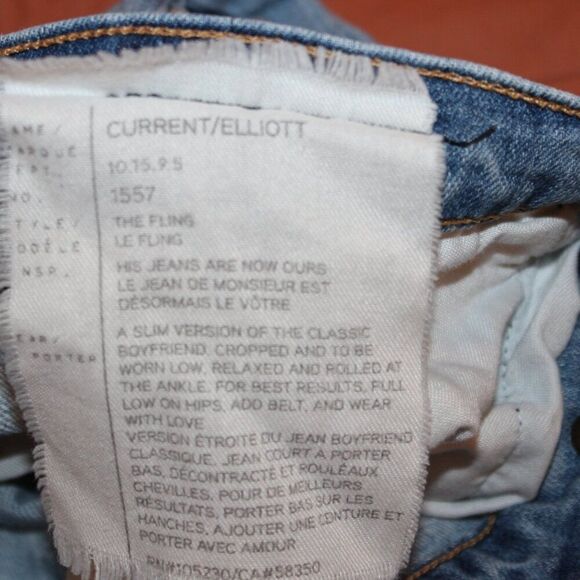 CURRENT/ELLIOTT The Stilletto Shipwreck Destroy Mid-Rise Jeans Size 30 - Picture 9 of 12